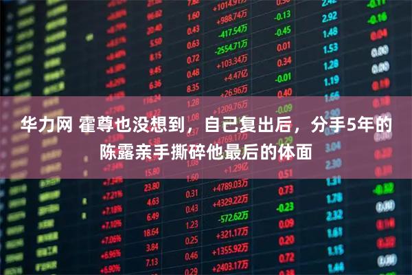 华力网 霍尊也没想到，自己复出后，分手5年的陈露亲手撕碎他最后的体面